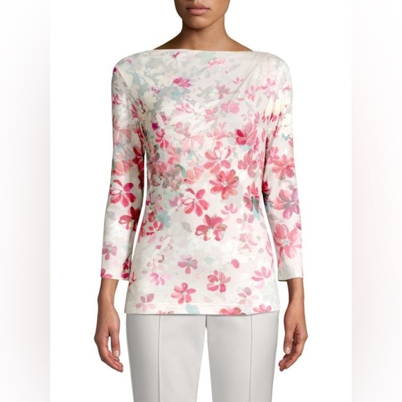 ST. JOHN
Brush-Stroke Floral Stretch Top (T1) - Picture 1 of 9